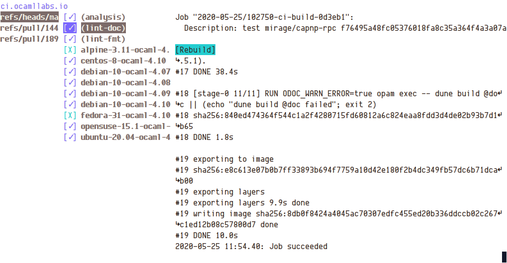 Citty is a terminal frontend to OCamllabs continuous integration service